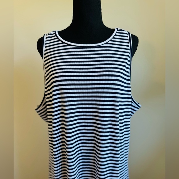 Women’s Torrid Midi Rib Bodycon Dress in Blue & White‎ Stripes Size 4X NWT - Picture 5 of 10